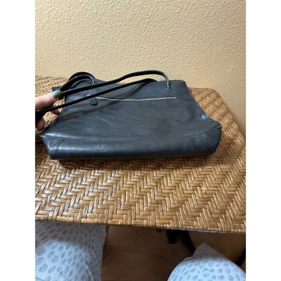 Vintage Monsac Leather Shoulder Bag With Dual Straps Black - Picture 4 of 11